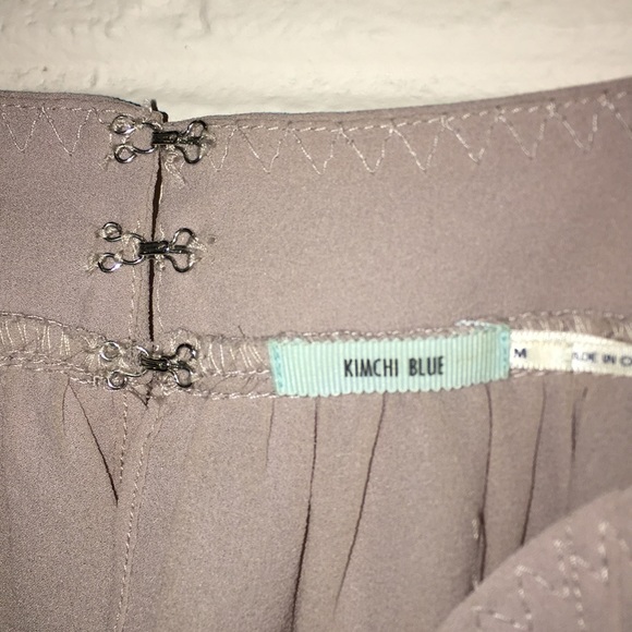 Urban Outfitters “Kimchi Blue” Taupe Silk Top - Picture 2 of 5